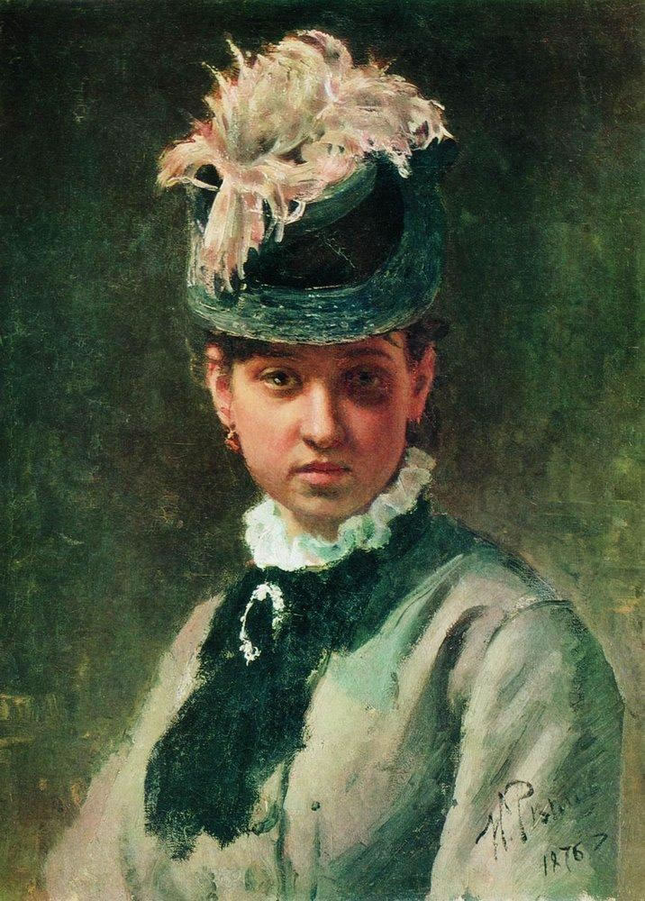 Илья Репин. Портрет В. А. Репиной, жены художника. 1876.